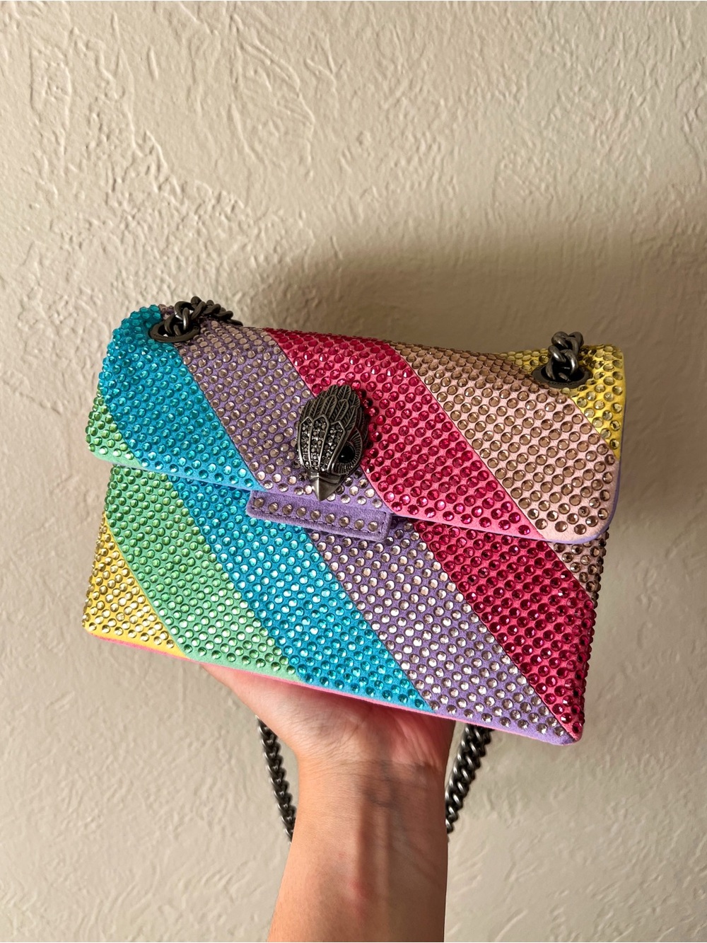 Limited Edition Kurt Geiger Mini Rainbow Crystal Kensington Bag 🌈